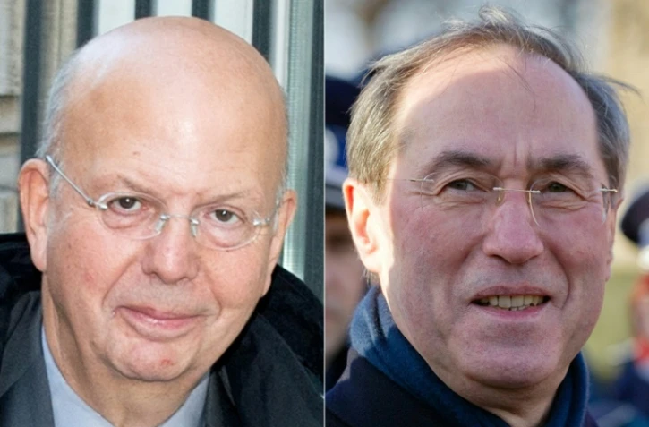 Patrick Buisson (G), à Paris le 15 octobre 2012 et Claude Guéant (D)à Paris le 5 décembre 2011