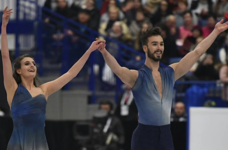 Les Français Gabriella Papadakis et Guillaume Cizeron lors du programme libre danse à l'Euro de patinage artistique, le 28 janvier 2017 à Ostrava
