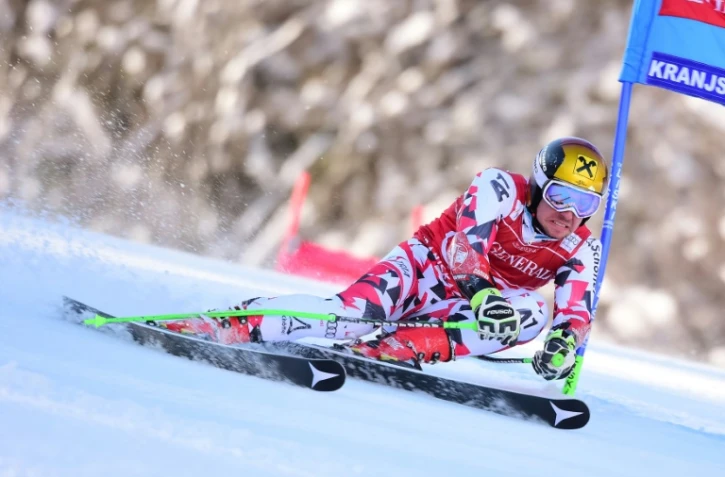 L'Autrichien Marcel Hirscher lors du premier géant de Kranjska Gora, le 4 mars 2016