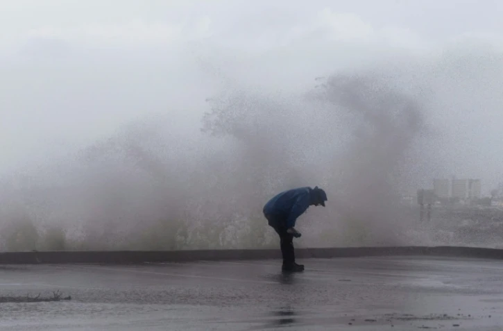 Un journaliste à Jensen Beach, en Floride, le 3 septembre 2019