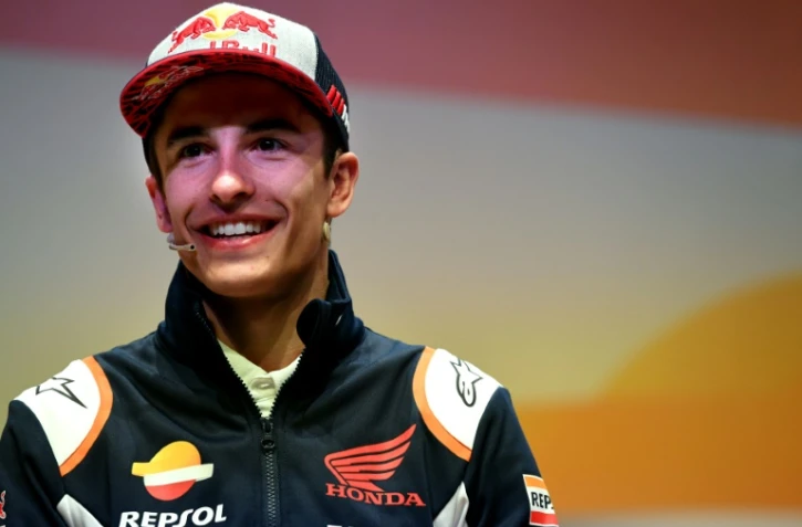 Le pilote espagnol, champion du monde, Marc Marquez, lors de la présentation de sa nouvelle Honda Repsol à Madrid le 27 janvier 2020