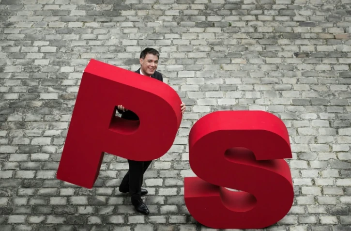 Olivier Faure, actuel premier secrétaire du parti socialiste, dans la cour du siège du parti, à Paris le 5 avril 2018