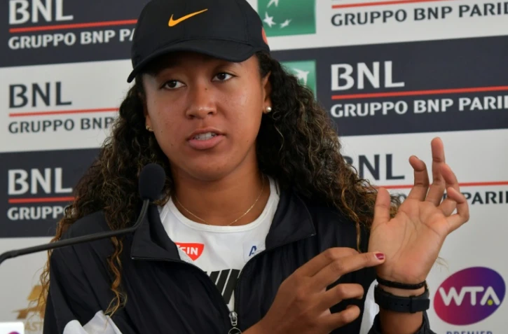 La Japonaise Naomi Osaka en conférence de presse à Rome le 19 mai 2019