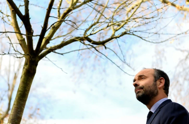 Le Premier ministre Edouard Philippe dans le jardin d'une école primaire au Havre, le 28 novembre 2017