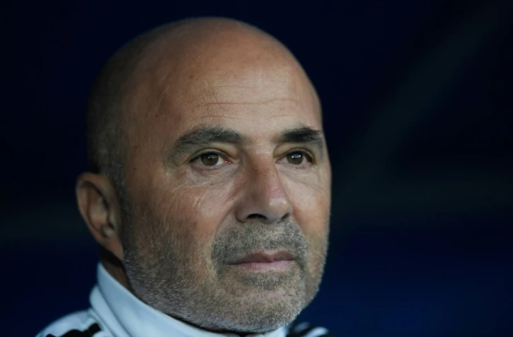 L'entraîneur Jorge Sampaoli alors sélectionneur de l'Argentine, lors du match contre le Nigeria au Mondial en Russie, le 26 juin 2018 à Saint-Pétersbourg