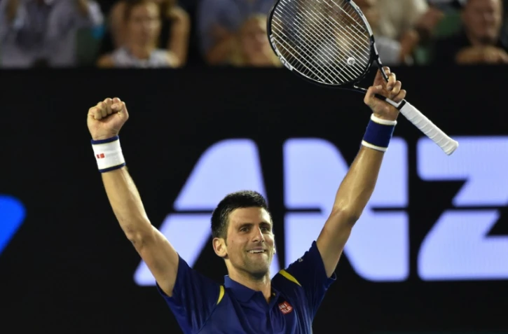 Novak Djokovic, vainqueur de Roger Federer en demi-finale de l'Open d'Australie, le 28 janvier 2016 Ă Melbourne