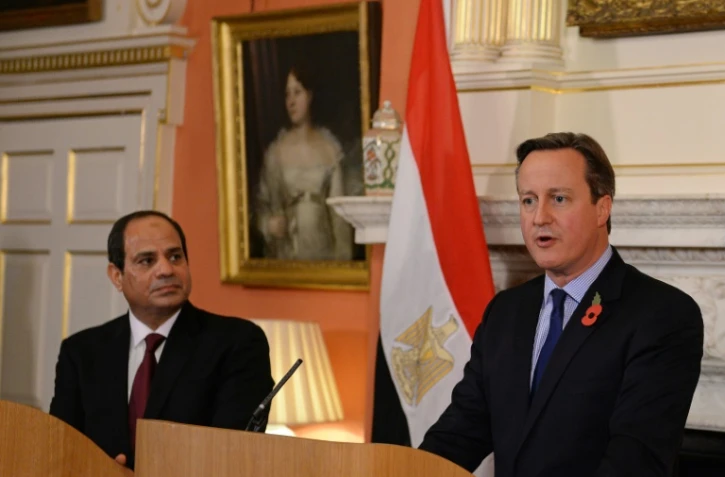 Le président égyptien Abdel Fattah al-Sissi et le Premier ministre britannique David Cameron lors d'une conférence de presse commune le 5 novembre 2015 à Londres