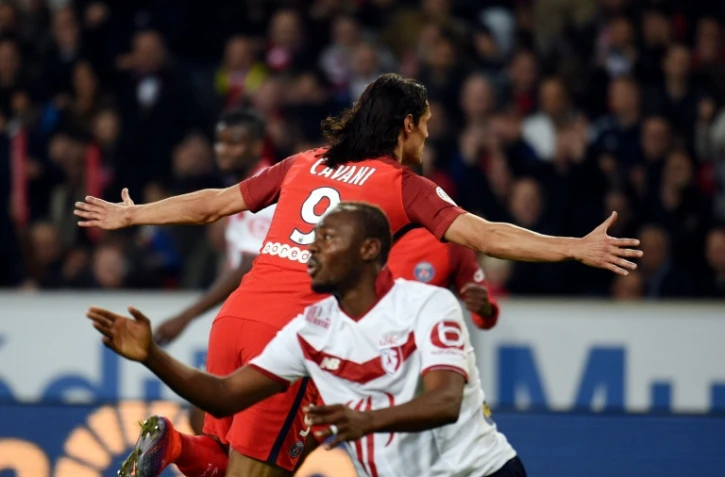 Edinson Cavani buteur pour le PSG contre Lille, le 28 octobre 2016 au stade Pierre-Mauroy