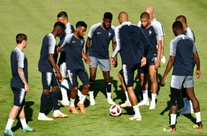 Les Français à l'entraînement le 29 juin 2018 la veille du match face à l'Argentine lors du Mondial