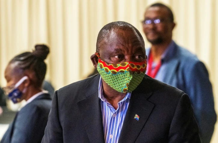 Le président sud-africain Cyril Ramaphosa à Johannesburg le 24 juin 2020
