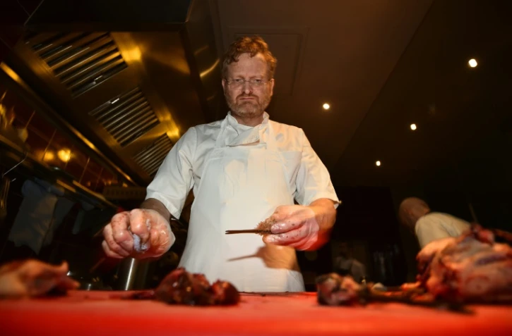 Le chef suédois Mikael Jonsson, le 27 janvier 2016 à Chiswick dans l'ouest de Londres