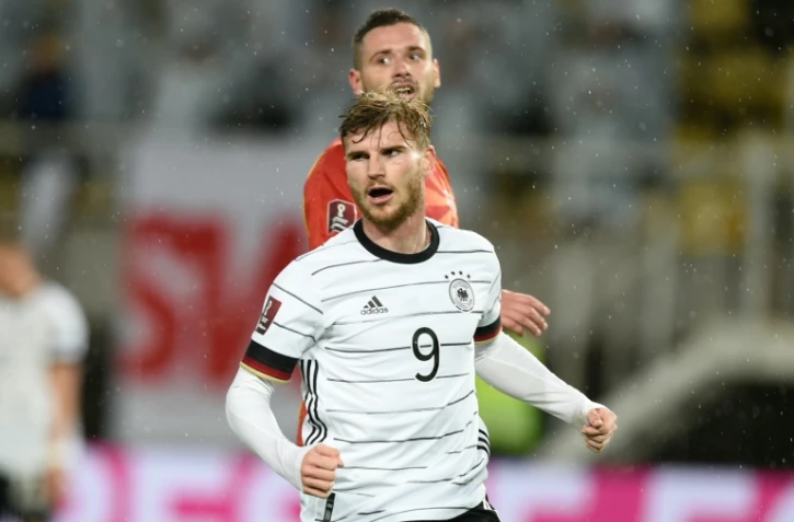 Timo Werner, double buteur contre la Macédoine du Nord à Skopje le 11 octobre 2021, a été l'un des grands artisans de la qualification de l'Allemagne pour le Mondial qatari 