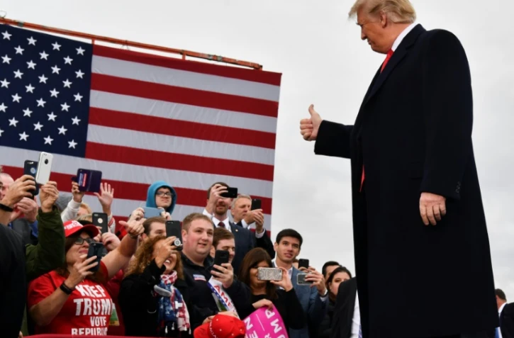 Donald Trump Ă un meeting le 2 novembre 2018 Ă Huntington, en Virginie occidentale