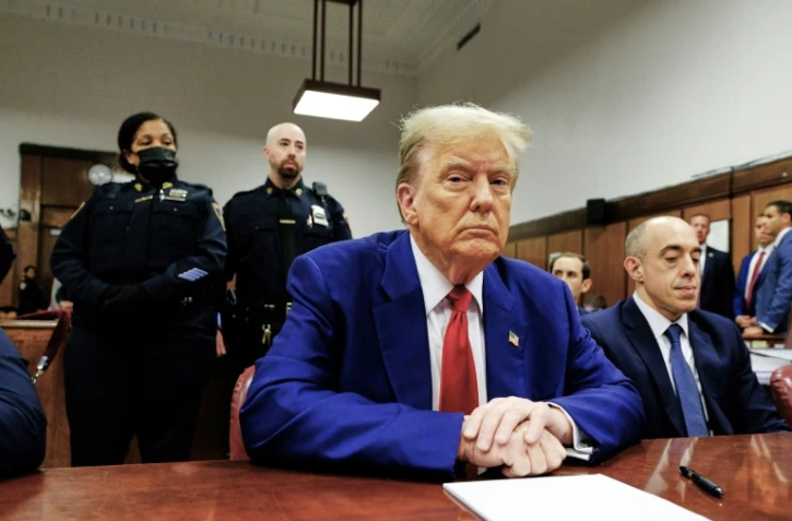 L'ancien président américain Donald Trump lors de son procès à New York, aux Etats-Unis, le 30 avril 2024