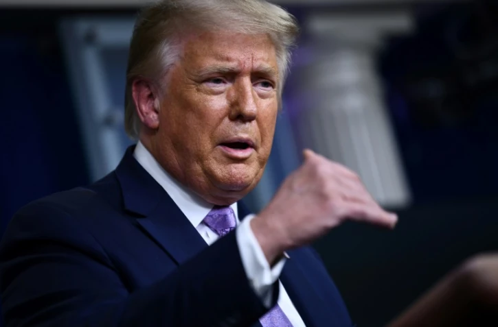 Le président américain Donald Trump, lors d'une conférence de presse à la Maison Blanche à Washington le 13 août 2020