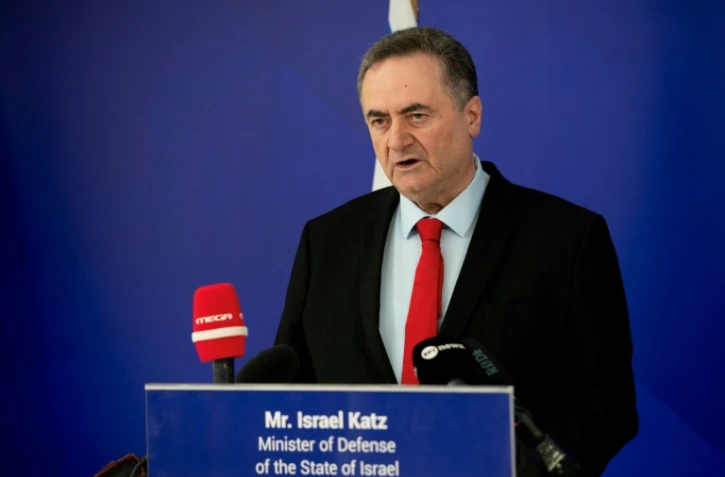 Le ministre de la Défense israélien Israël Katz à Athènes en Grèce le 20 janvier 2026