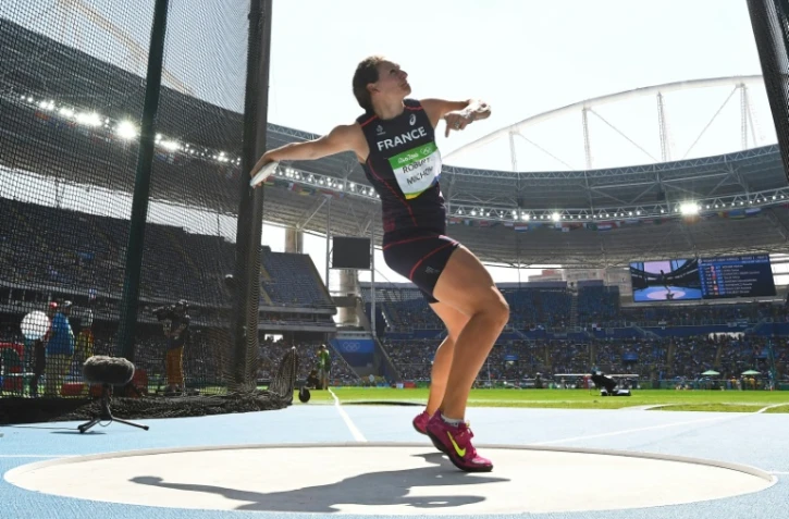 La Française Mélina Robert-Michon lors de la finale du disque aux JO de Rio, le 16 août 2016
