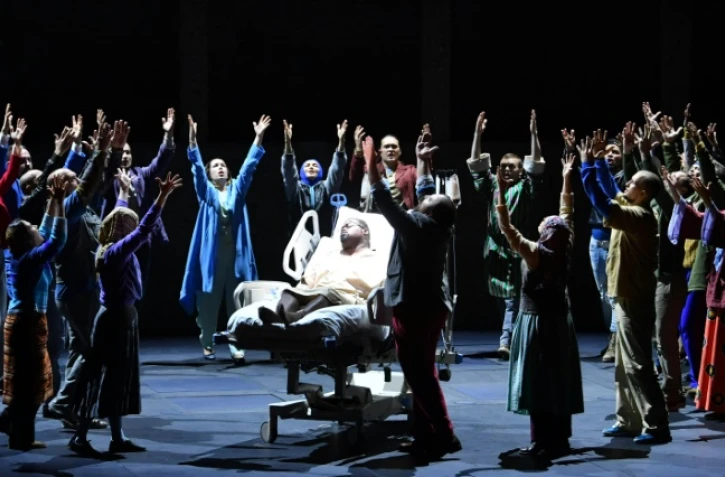 Les acteurs en répétition de l'opéra La clementa di Tito de Mozart, le 21 juillet 2017, à Salzbourg, en Autriche