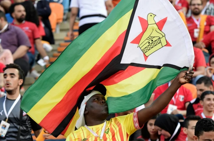 Drapeau du Zimbabwe Ă un match de football le 26 juin 2019 au Caire - Javier Soriano - AFP