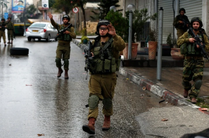 Les forces de sécurité israéliennes le 6 novembre 2015 à Hébron