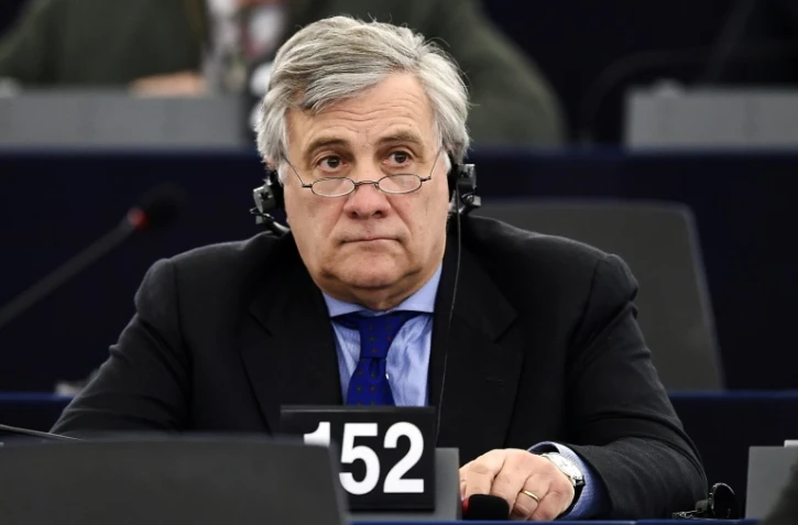 L'Italien Antonio Tajani, membre du parti de droite PPE, candidat à la présidence du Parlement européen, le 16 janvier 2017 à Strasbourg