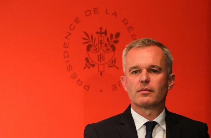 Le ministre de l'Environnement François de Rugy lors d'une conférence de presse, le 10 juillet 2019 à l'Elysée, à Paris