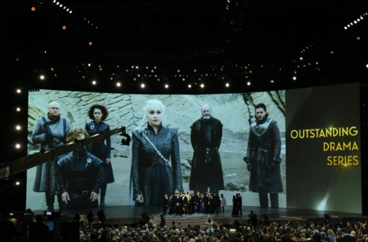 Le casting de "Game of Thrones" reçoit un Emmy, à Los Angeles le 17 septembre 2018