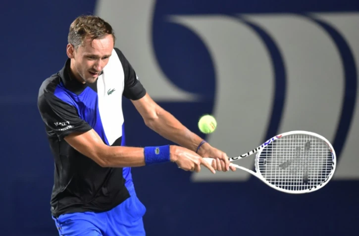 Le N.1 mondial russe Daniil Medvedev contre l'Australien Rinky Hijikata au 2e tour du tournoi de Los Cabos le 3 aioût 2022 à Los Cabos