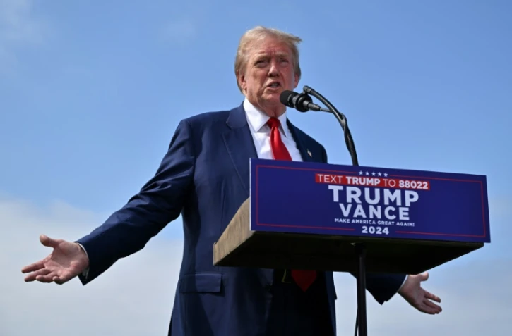 L'ancien président des Etats-Unis et candidat républicain à la présidentielle de 2024, Donald Trump, lors d'une conférence de presse à Rancho Palos Verdes (Californie), aux Etats-Unis, le 13 septembre 2024