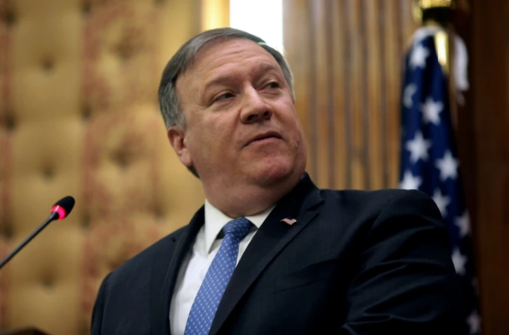 Le secrétaire d'Etat américain Mike Pompeo à Amman, dernière étape de sa tournée au Moyen-Orient, le 30 avril 2018