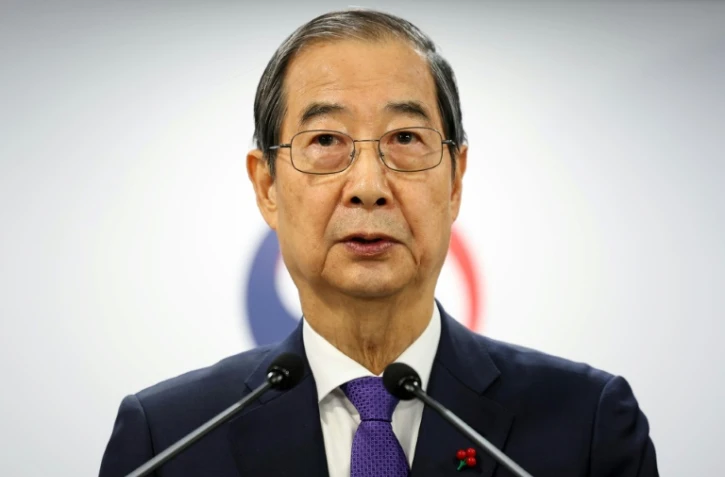 Le Premier ministre sud-coréen Han Duck-soo s'adresse à la nation, le 26 décembre 2024 à Séoul