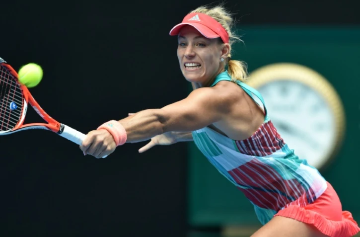 L'Allemande Angelique Kerber lors du match contre la Britannique Johanna Konta, le 28 janvier 2016 lors de l'Open d'Australie, Ă Melbourne