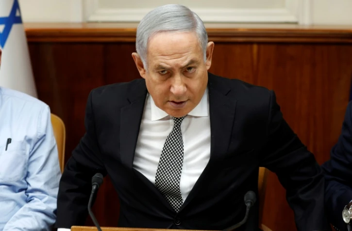 Le Premier ministre israélien Benjamin Netanyahu préside une réunion de son cabinet à Jérusalem, le 25 février 2018