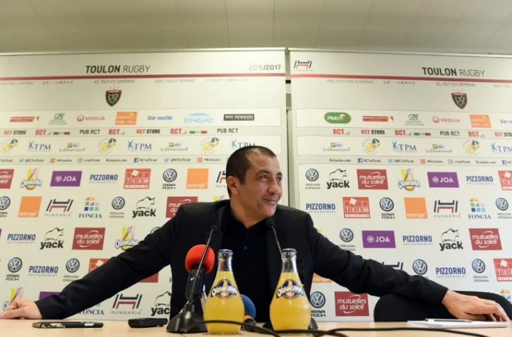 Le président du RC Toulon Mourad Boudjellal en conférence de presse, le 21 décembre 2016 à Toulon