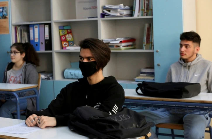 Reprise des cours dans un lycée à Athènes le 11 mai 2020
