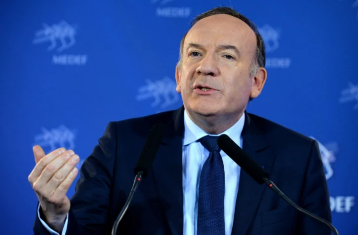 Le patron du Medef Pierre Gattaz lors de sa conférence de presse mensuelle, le 19 avril 2016 à Paris