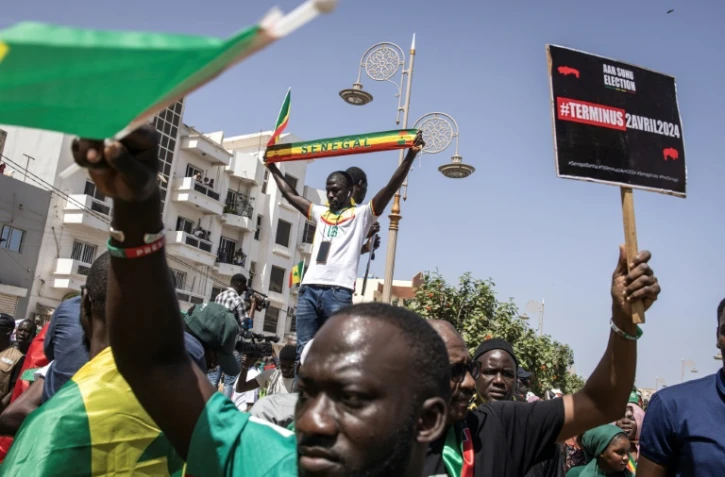 Manifestation à Dakar pour appeler les autorités à respecter la date des élections, le 17 février 2024 au Sénégal
