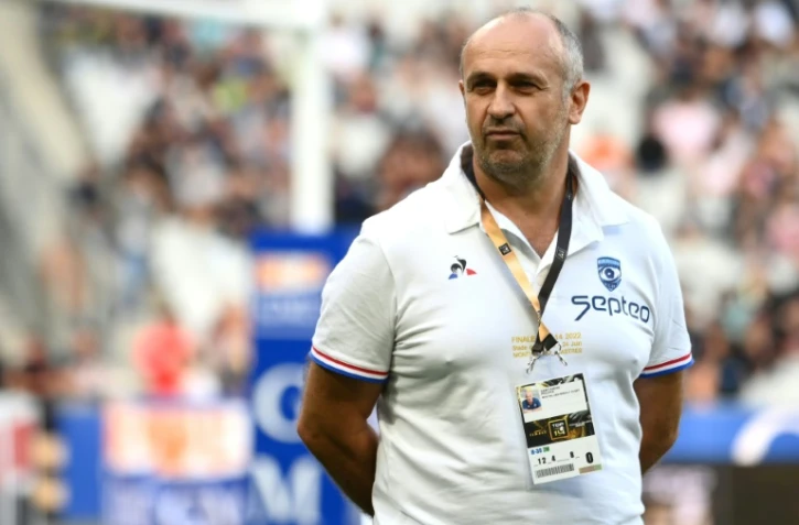L'entraîneur de Montpellier Philippe Saint-André avant la finale du Top 14 contre Castres, le 24 juin 2022 au Stade de France  
