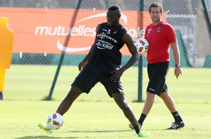 L'attaquant star de l'OGC Nice Mario Balotelli lors d'une séance d'entraînement, le 1er septembre 2016 à Nice