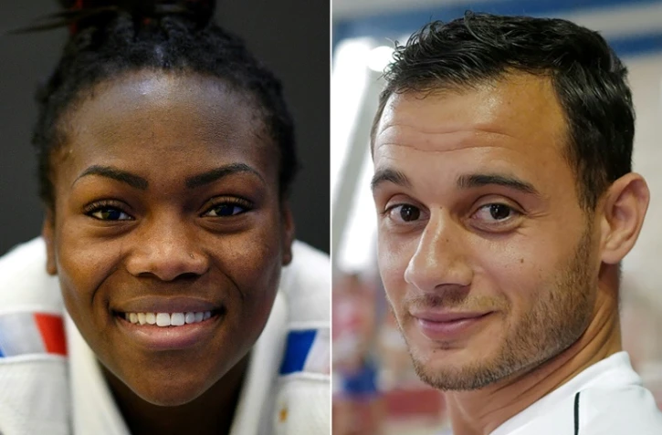 Combophoto représentant la judoka Clarisse Agbegnenou et le gymnaste Samir Aït Saïd désignés le 5 juillet 2021 porte-drapeaux fançais aux JO de Tokyo