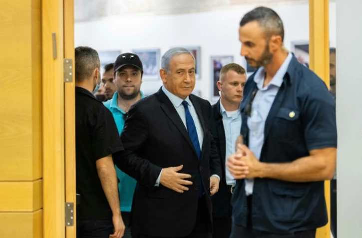 Le Premier ministre israélien Benjamin Netanyahu arrive à la Knesset, le Parlement israélien, à Jérusalem, le 30 mai 2021