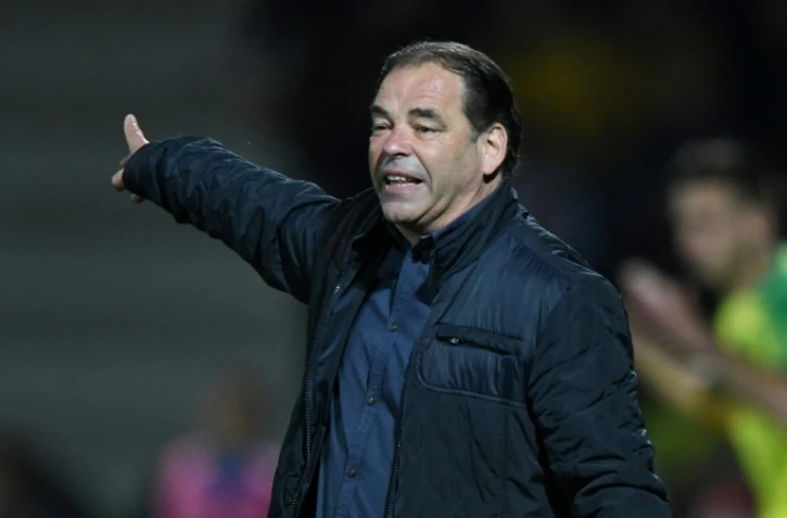 L'entraîneur d'Angers Stéphane Moulin lors de la réception de Nantes le 12 mai 2018