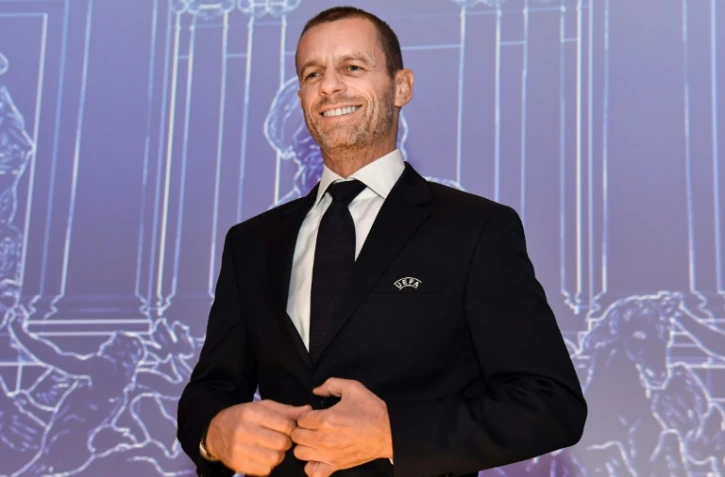 Le Slovène Aleksander Ceferin, réélu à la tête de l'UEFA pour 4 ans, à Rome, le 7 février 2019