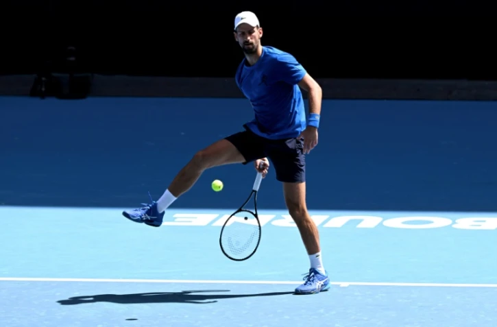 Le Serbe Novak Djokovic lors d'un entraînement à Melbourne avant l'Open d'Australie, le 9 janvier 2025.