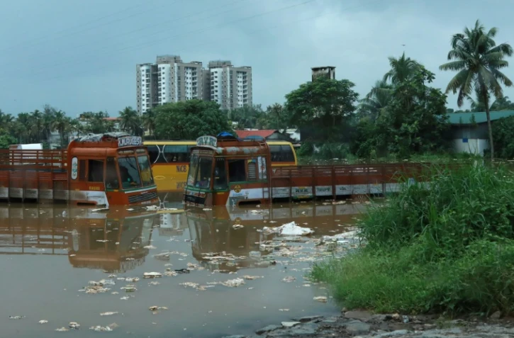 La ville de Cochin dans l'état indien du Kerala est submergée, le 16 août 2018