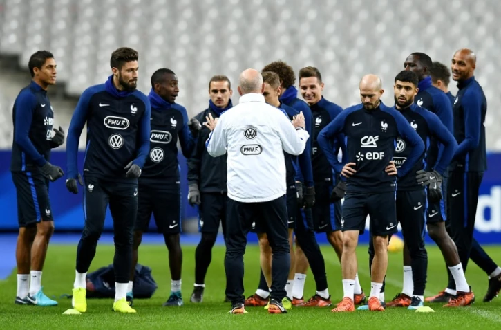 Les Bleus à l'entraînement, le 9 novembre 2017 au Stade de France