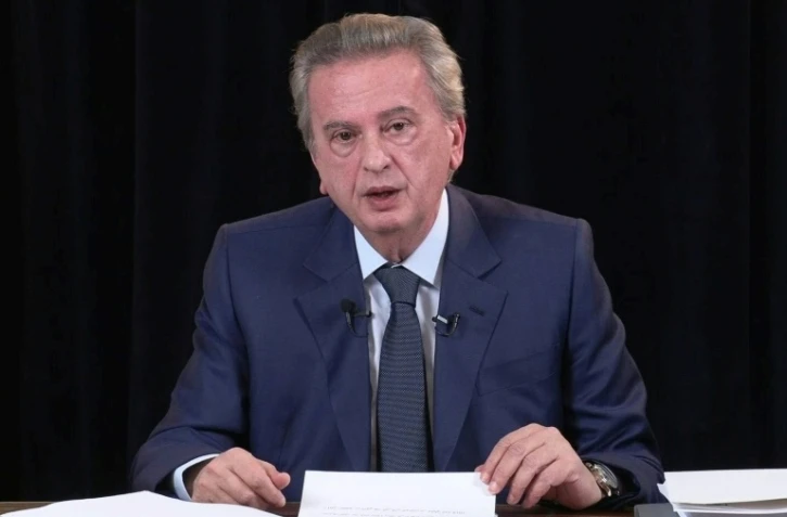 Une capture d'écran d'une vidéo publiée par la Banque centrale du Liban, montre son chef Riad Salamé s'exprimer lors d'une allocution télévisée, le 29 avril 2020