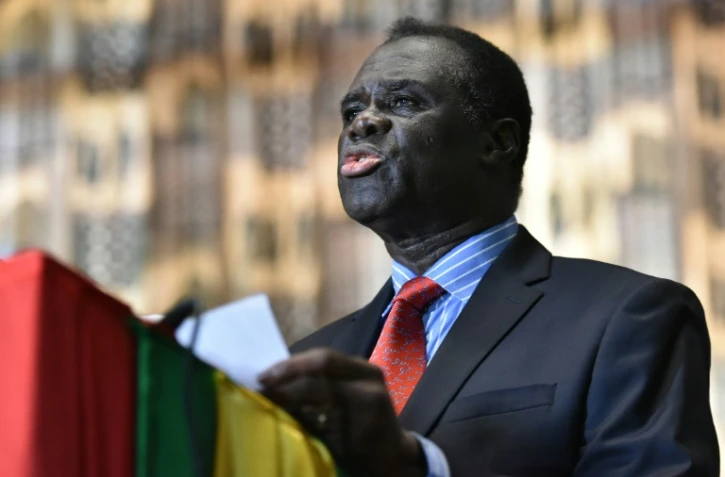 Michel Kafando, le président burkinabè de la transition, fait une déclaration à la presse, le 23 septembre 2015 à Ouagadougou