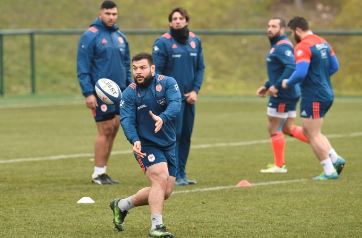 Le pilier français Rabah Slimani à l'entraînement à Marcoussis, le 11 février 2017