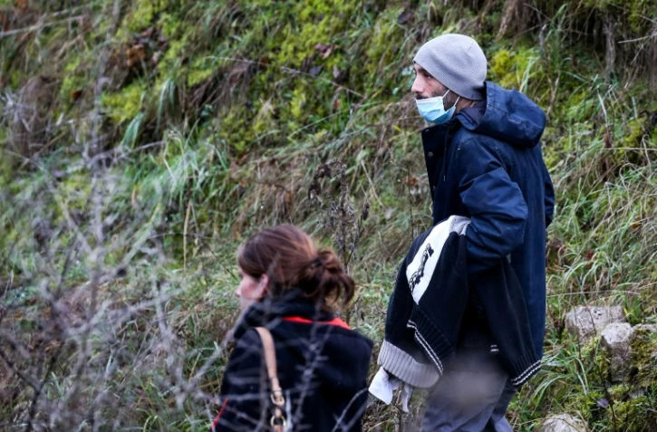 Cédric Jubillar participe à des recherches organisées par la gendarmerie pour retrouver son épouse disparue, Delphine, à Cagnac-les-Mines, près d'Albi, le 23 décembre 2020